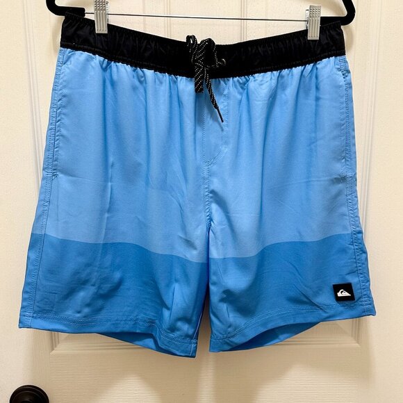 Quiksilver Volley Swim Shorts Men's Size M Blue UV Protection Quick Dry Stretch - Picture 2 of 12
